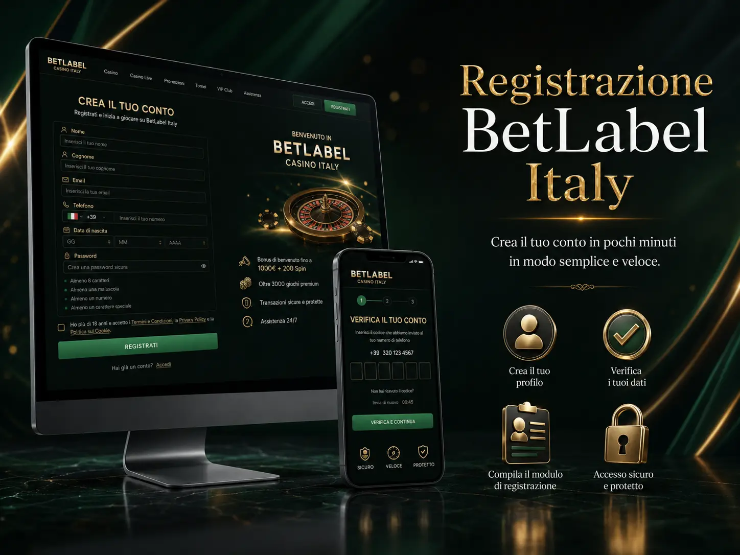 Registrazione su Betlabel Italy