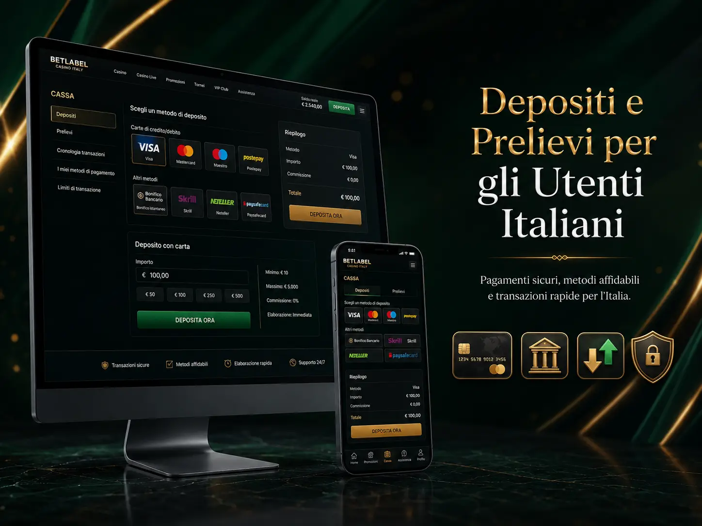 Depositi e Prelievi per i Giocatori Italiani